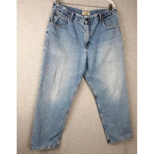 LL Bean Comfort Waist Blue Denim Jeans Mens 36x29 Cotton Mexico